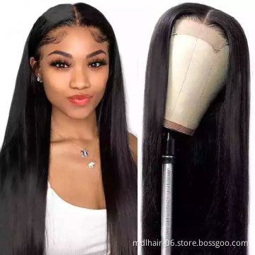 150% 180% 250% Wholesale 4x4 Lace Closure Wig Vendors 100% Aligned Cuticle Wig 4x4 Closure Natural Straight Human Hair Wigs